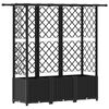 vidaXL Повдигнато легло с решетка и покривка Черно 163,5 x 40 x 136 см