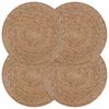 vidaXL Поставки за маса от морска трева 4 pcs Натурално &Oslash; 30 cm