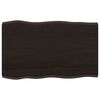 vidaXL Плот за маса тъмнокафяв 80x50x(2-4) см обработен масивен дъб