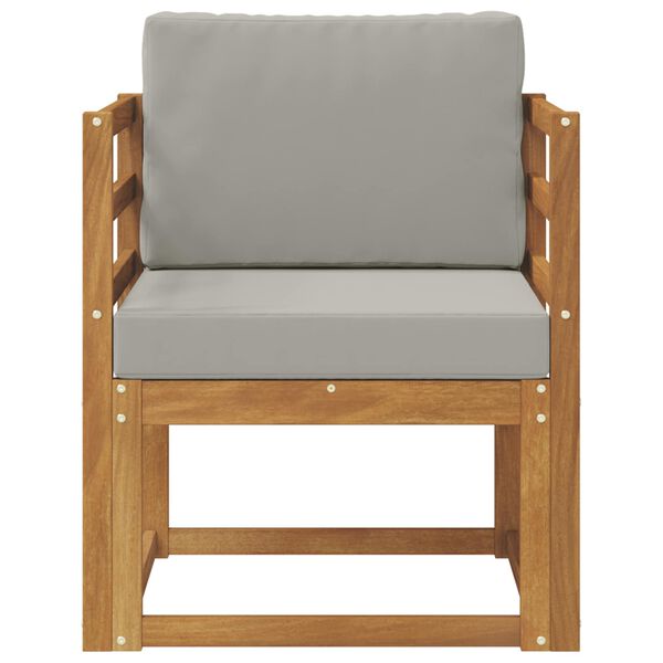 vidaXL Външен диван Солидно акациево дърво и полиестер