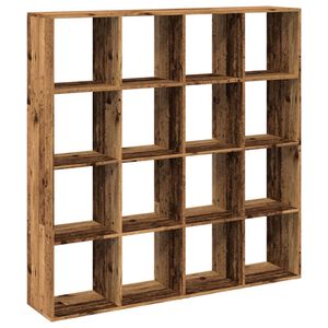 vidaXL Библиотека, старо дърво, 137,5x29x137,5 см, инженерно дърво