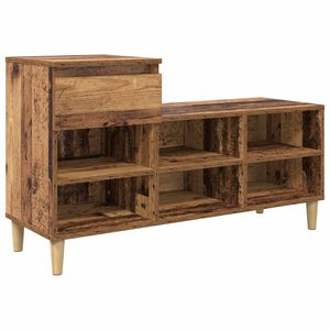 vidaXL Шкаф за обувки 102 x 36 x 60 см Инженерна дървесина Старо дърво