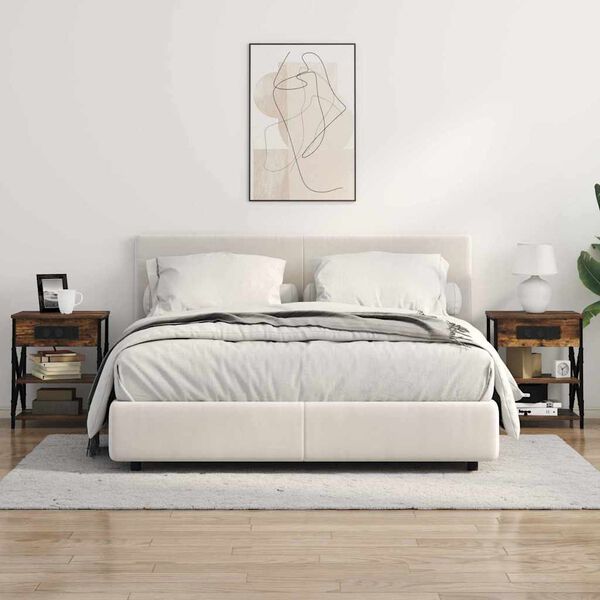 vidaXL Нощен шкаф с рафт Димян дъб 41 x 31 x 51 см Инженерно дърво