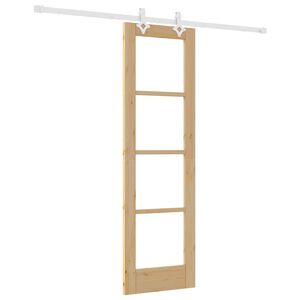 vidaXL Преплъзваща се врата 61 x 198,5 см Натурално