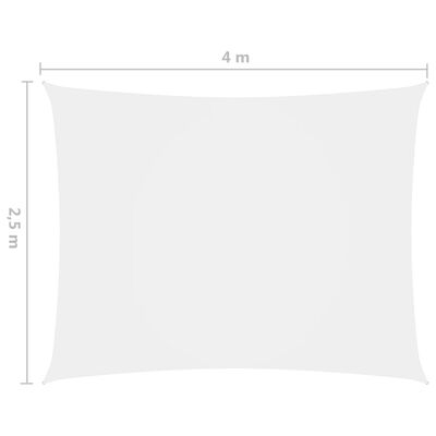 vidaXL Платно-сенник, Оксфорд текстил, правоъгълно, 2,5x4 м, бяло