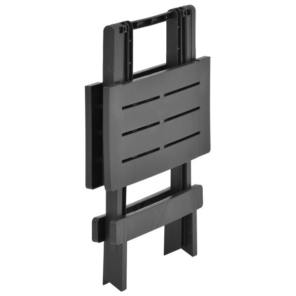 vidaXL Сгъваема градинска маса, антрацит, 45x43x50 см, пластмаса