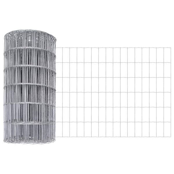 vidaXL Европейска ограда Сребрист 0.8 x 25 m Горещо поцинкована желязо