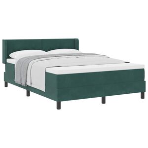 vidaXL Легло с пружинирана основа Тъмен зелен 200 x 140 cm Кадифе