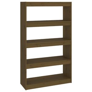 vidaXL Библиотека/разделител за стая меденокафява 80x30x135,5 см бор