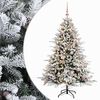 vidaXL Изкуствена коледна елха с топки 120 см 150 LED светодиода