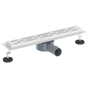 vidaXL Душов дренаж с стъклен капак и 360&deg; сифона Сребрист 50 cm