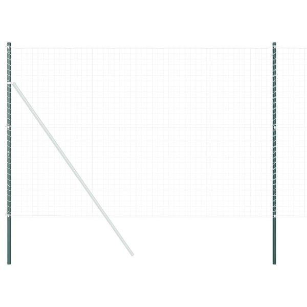 vidaXL Стълб за ограда. 12 pcs Зелен Прахово покритие стомана