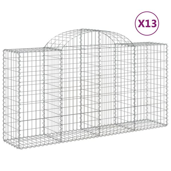 vidaXL Габионни кошници арка 13 бр 200x50x100/120см поцинковано желязо