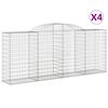 vidaXL Габионни кошници арка 4 бр 300x50x120/140см поцинковано желязо