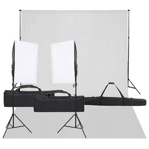 vidaXL Фотографски комплект за студио с комплект лампи и фон