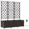 vidaXL Градинска саксия 3 pcs Кафяво 120 x 40 x 142 cm Пластмаса