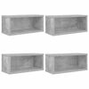 vidaXL Рафтове за CDs 4 бр. Бетонно сиво 40 x 17 x 17 см