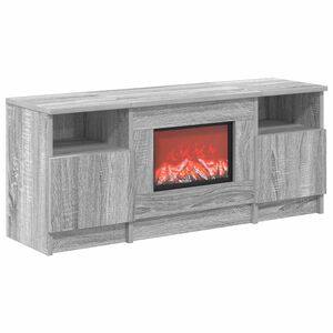 vidaXL Електрическа камина Сив Сонома 98 x 28,5 x 40,5 cm