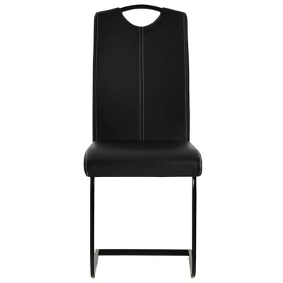 vidaXL Конзолни трапезни столове, 2 бр, черни, изкуствена кожа