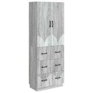 vidaXL Комплект шкафове 2 pcs Сив Сонома 66 x 34,5 x 87 см