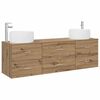 vidaXL Комплект мебели за баня 3 бр. Дъб артизан 49,5 x 44,5 x 66 см