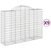 vidaXL Габионни кошници арка 9 бр 200x50x140/160 см поцинковано желязо