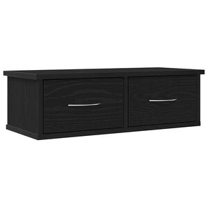 vidaXL Стенен шкаф Монтиране на стена Черния дъб 60 x 26 x 18,5 см