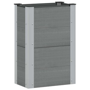 vidaXL Градинска повдигната леха Сиво 50 x 30 x 72 см WPC и алуминий