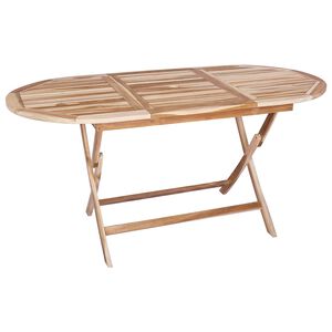 vidaXL Сгъваема градинска маса Натурално 160 x 80 x 76 cm