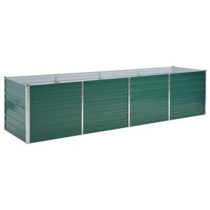 vidaXL Градинска висока леха поцинкована стомана 320x80x77 см зелена