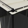 vidaXL Беседка с мрежести стени, кремава, 3x3 м, стомана