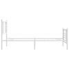 vidaXL Метална рамка за легло с горна и долна табла, бяла, 90x200 см