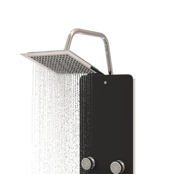 vidaXL Душ панел, стъклен, 25x47,5x130 см, черен