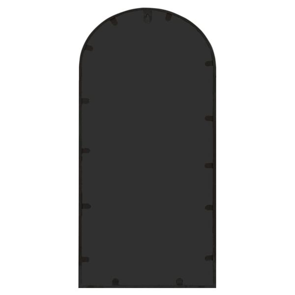 vidaXL Градинско огледало черно 70x30 см желязо за външна употреба