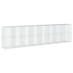 vidaXL Габионна кошница с покритие, 800x100x200 см, поцинковано желязо