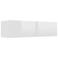 vidaXL ТВ шкаф, бял гланц, 120x30x30 см, ПДЧ