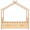 vidaXL Рамка за детско легло с чекмедже, борово дърво масив, 80x160 см