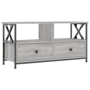 vidaXL ТB шкаф, сив сонома, 90x33x45 см, инженерно дърво и желязо