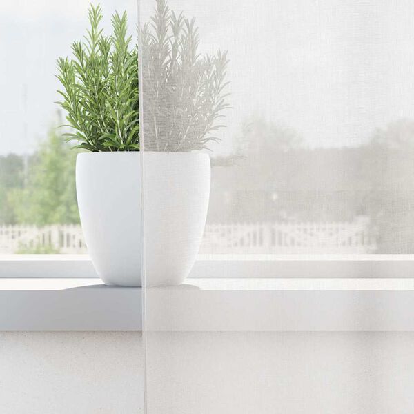 vidaXL Пердета от воал с прът джобове, 2 бр, бяло