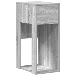vidaXL Стойка за компютърна кула с чекмедже сив сонома 30x44x74 см