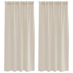 vidaXL Перде от воал С завеси 2 pcs Пясък 175 x 140 см Полиестер