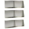 vidaXL Задържащи стени 6 бр. 60 x 12 x 30 см Неръждаема стомана