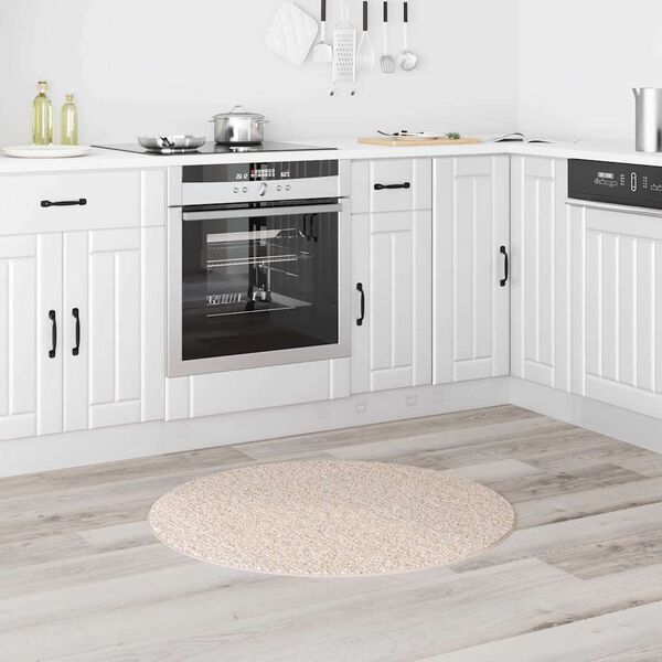 vidaXL Антихлъзгащ shaggy килим Крем 90 x 90 cm ПП