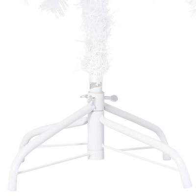 vidaXL Изкуствено коледно дърво с плътни клонки, бяло, 180 см, PVC