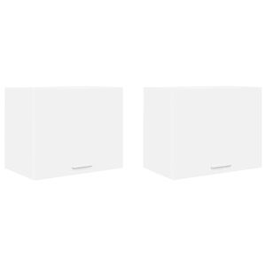 vidaXL Висящ шкаф с врата 2 pcs Бяло 50 x 31 x 40 см Инженерно дърво