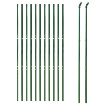 vidaXL Плетена оградна мрежа, зелена, 1,8x25 м