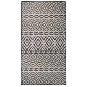 vidaXL Градински плоскотъкан килим, 80x150 см, черни шевици
