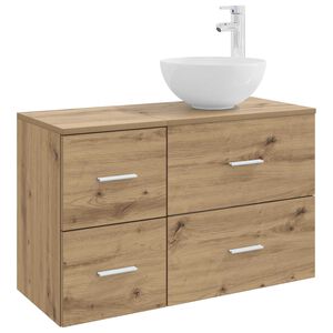 vidaXL Комплект мебели за баня 2 pcs Дъб артизан Инженерна дървесина
