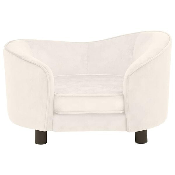 vidaXL Диван за кучета, кремав, 69x49x40 см, плюш