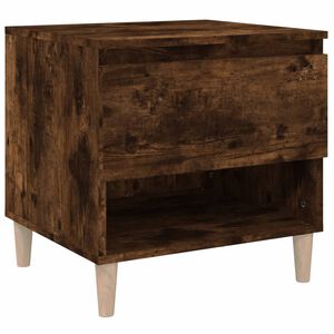 vidaXL Нощна масичка, опушен дъб, 50x46x50 см, инженерно дърво